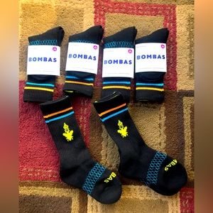 New. Bombas Black Striped sized XS calf socks. A bundle of 6 pairs of socks.